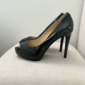 Michael Kors Black Peep Toe Heels Size 8 Perfect Condition!